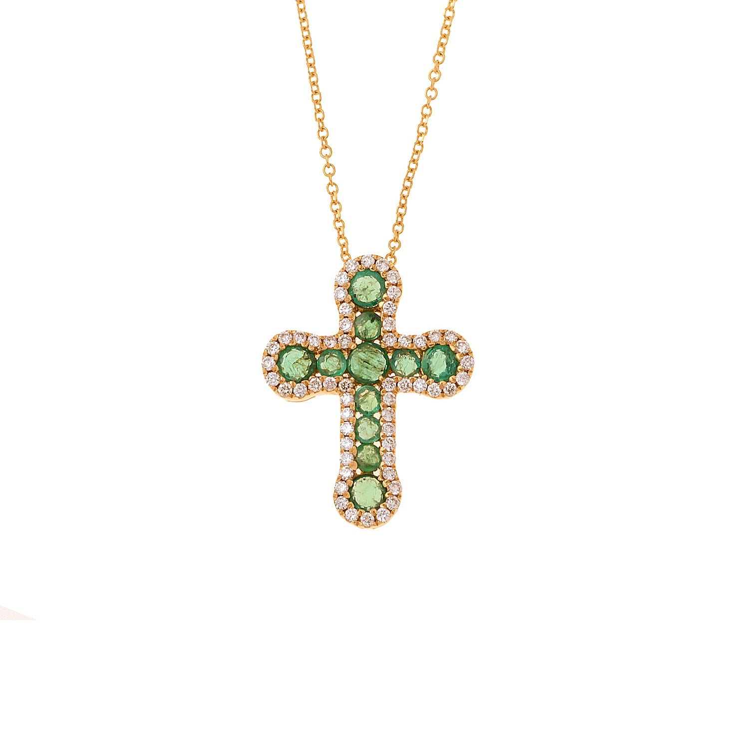 Emerald Cross Necklace