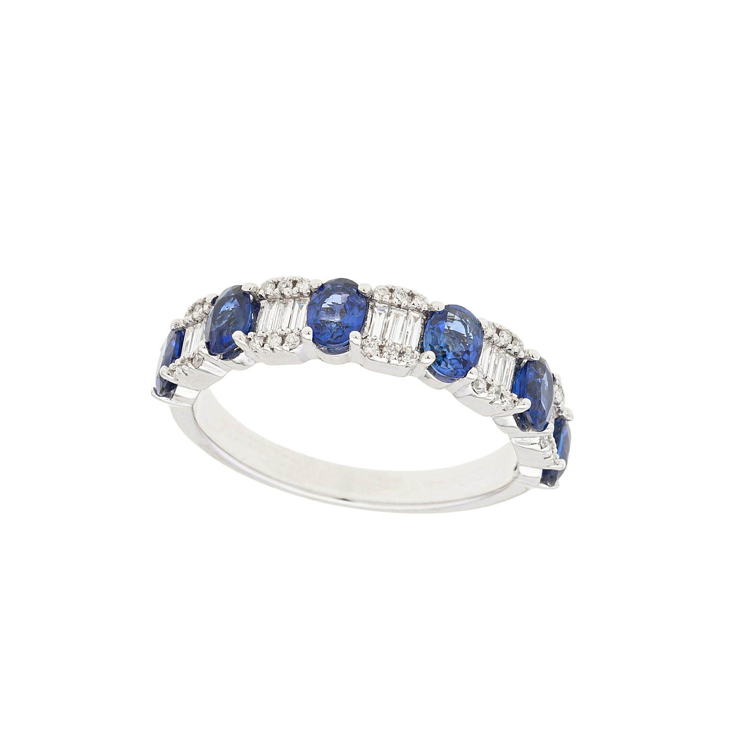 Sapphire and Baguette Diamond Ring