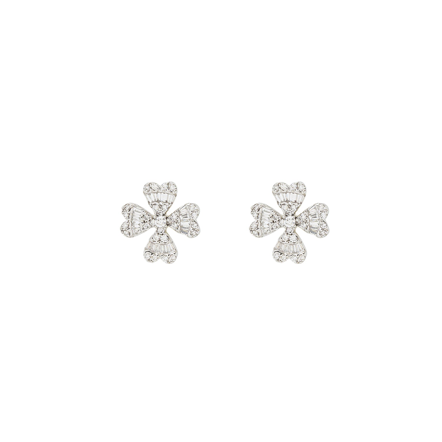 Four Leaf Bagguette Earrings