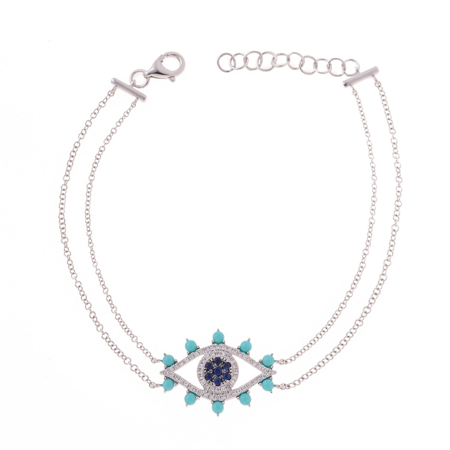 Evil Eye bracelet with Turquoise stones