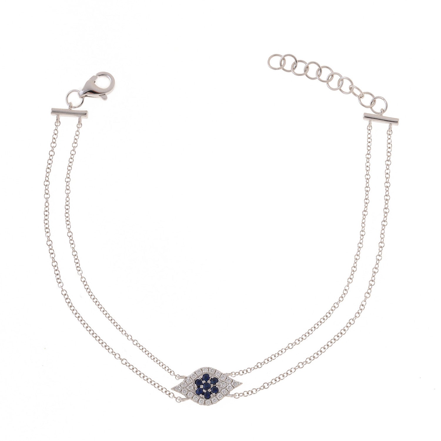 White Gold Evil Eye Bracelet