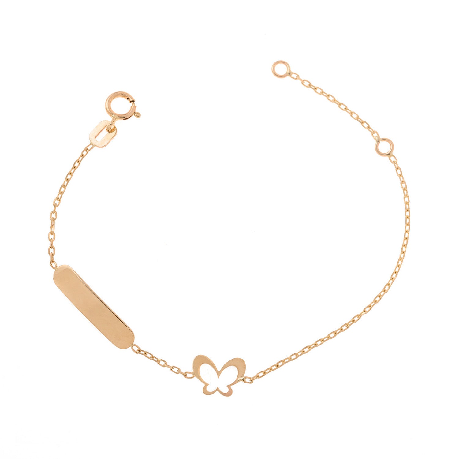 Gold Bracelet with Dainty Butterfly