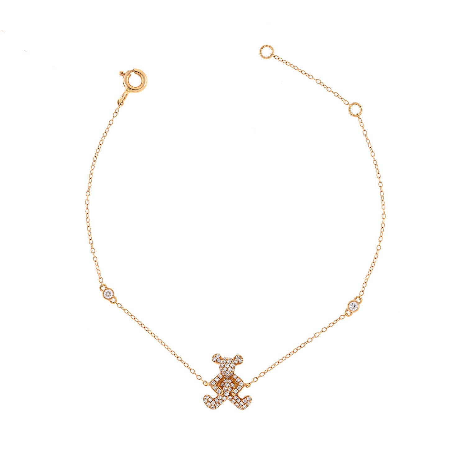 Diamond bear chain bracelet