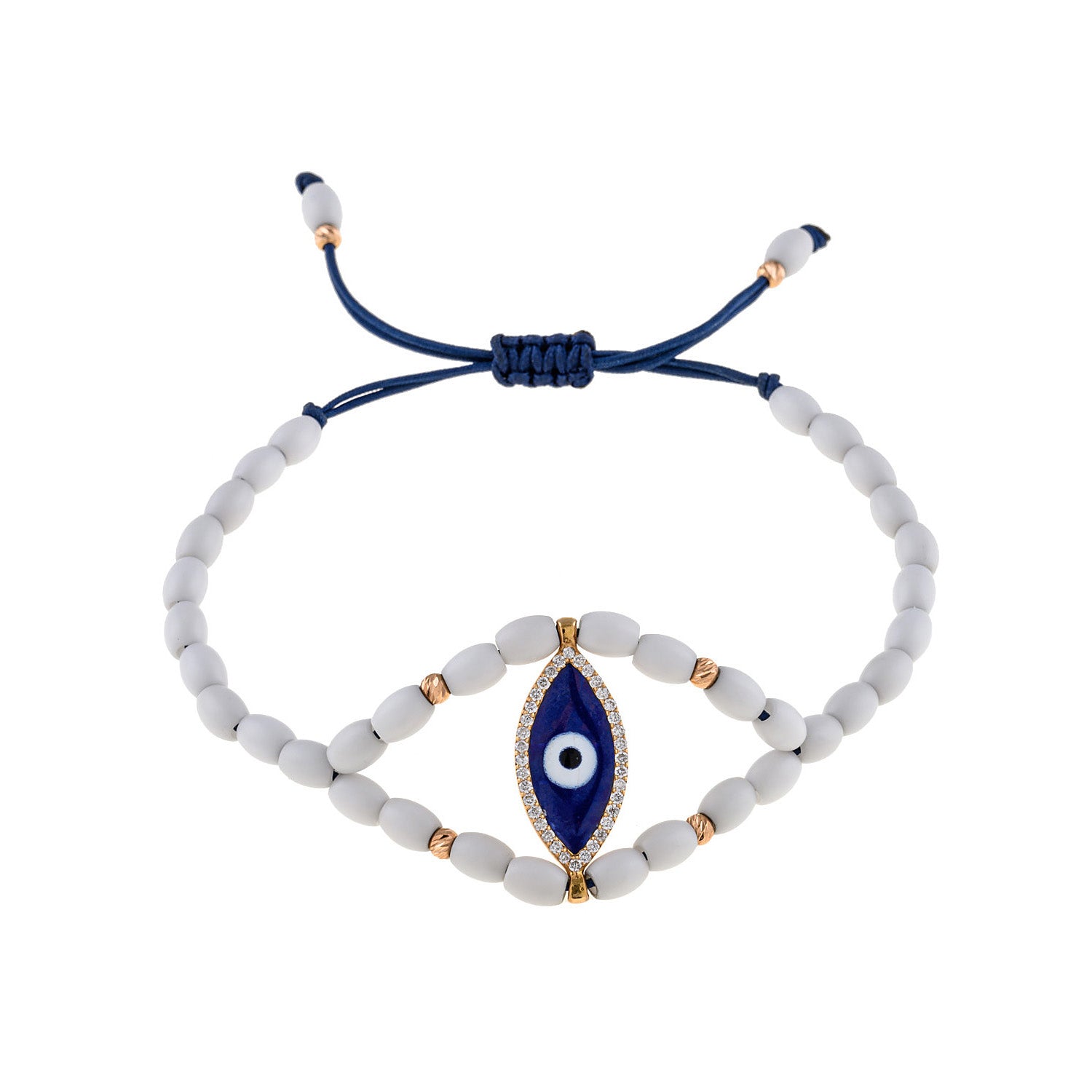 White Ceramic Evil Eye Bracelet