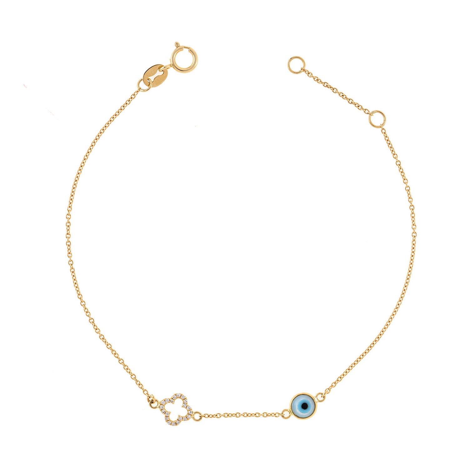 Cross and Evil Eye Bracelet