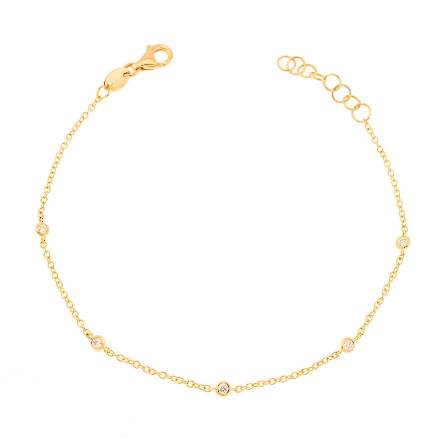 Six Diamond Chain Bracelet
