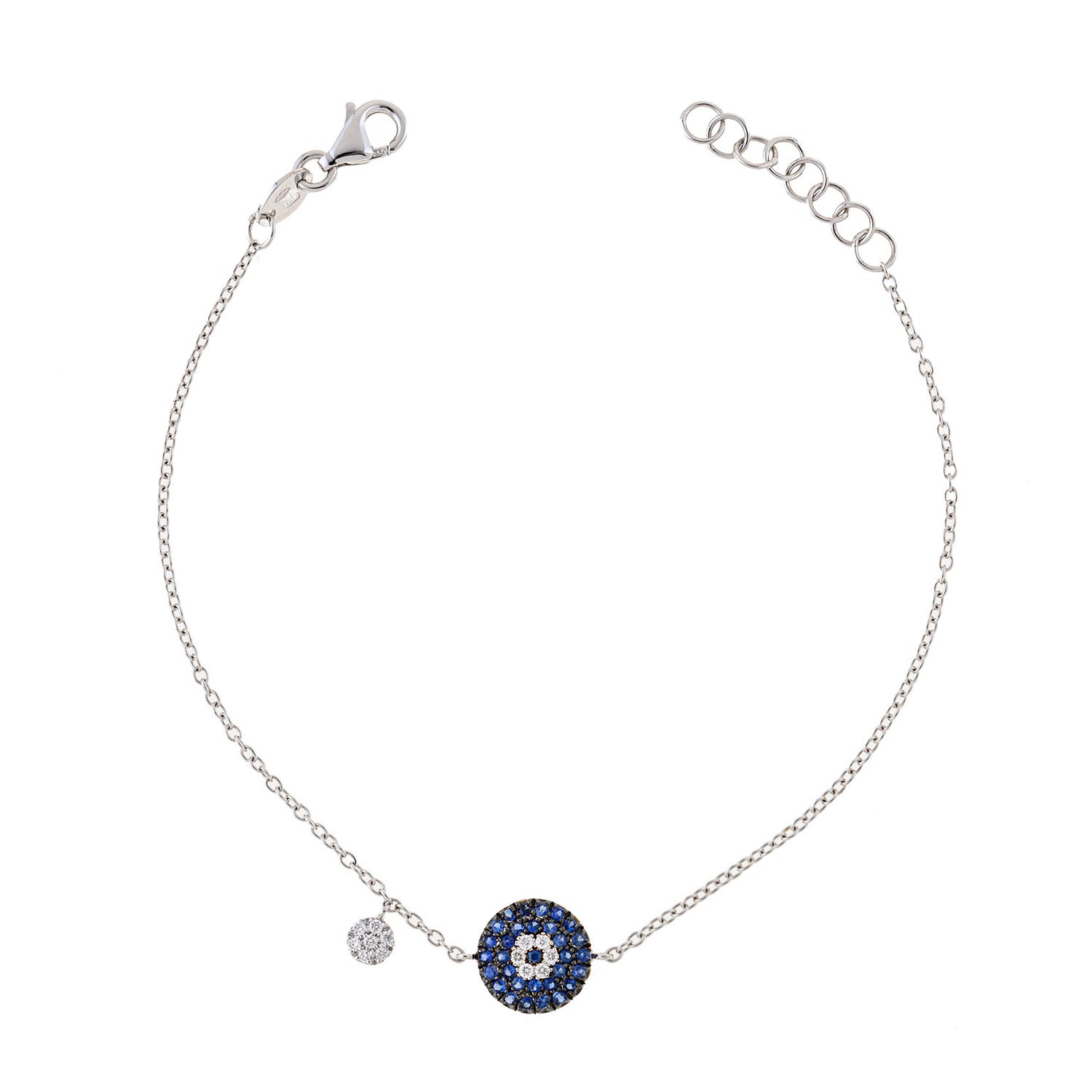 Sapphire evil eye chain bracelet