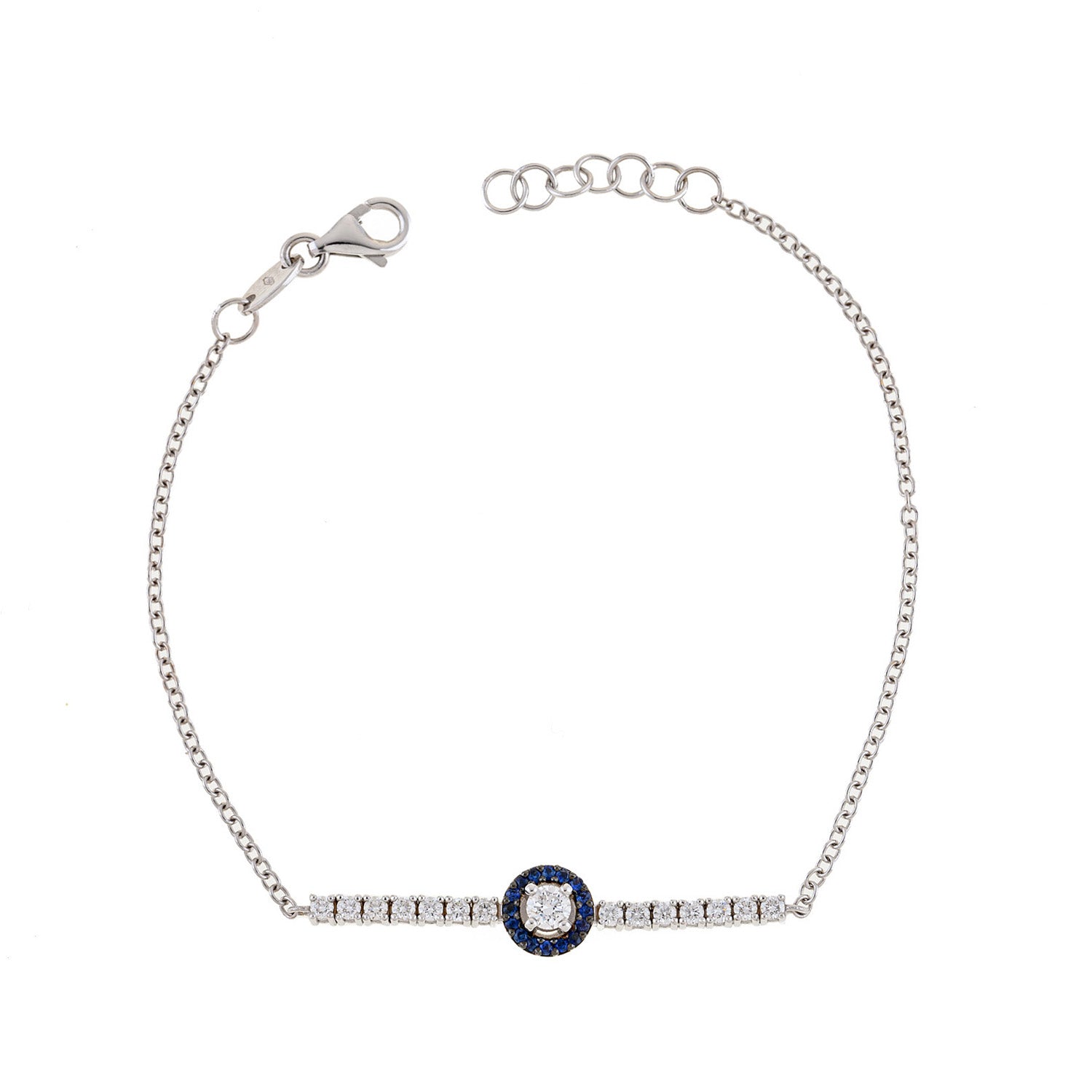 Diamond bar chain bracelet