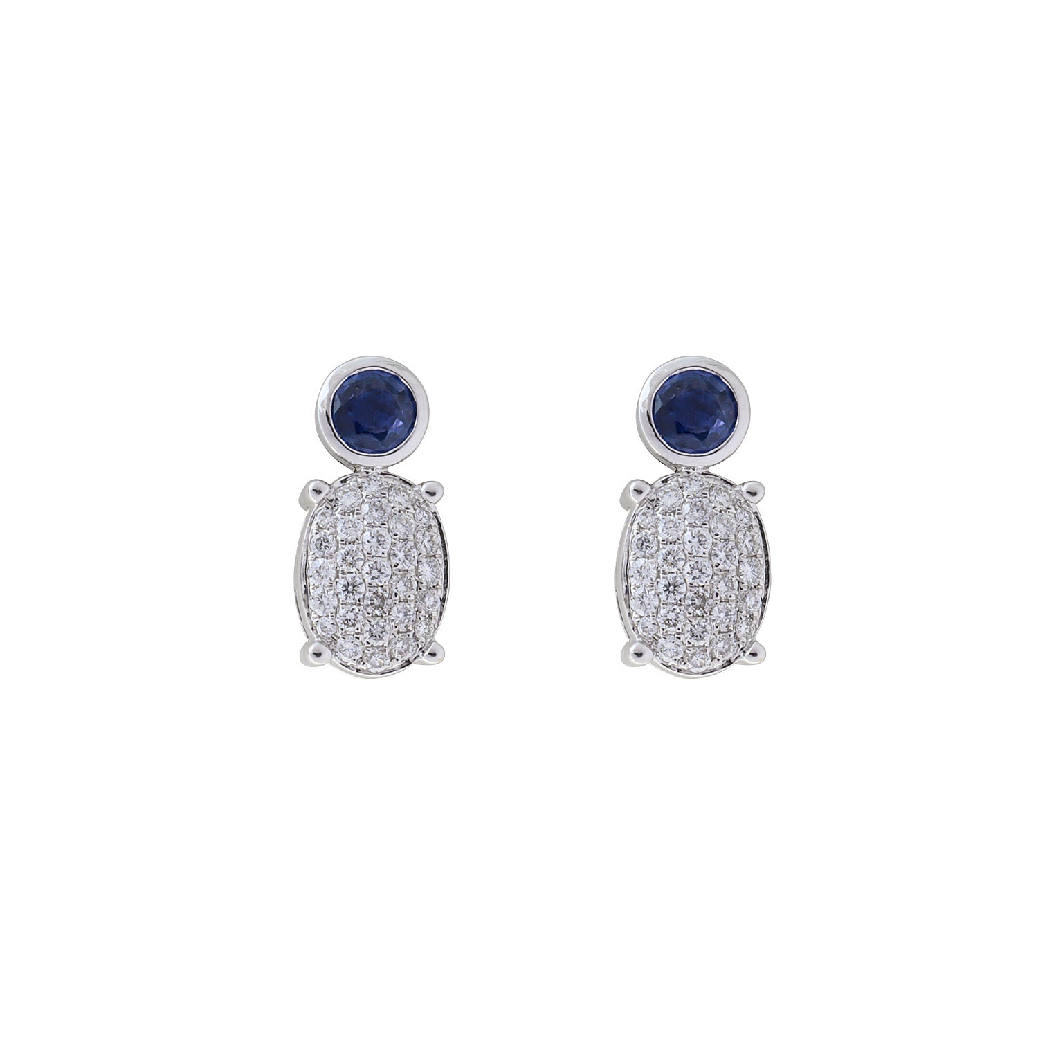 Diamonds and sapphires stud earrings