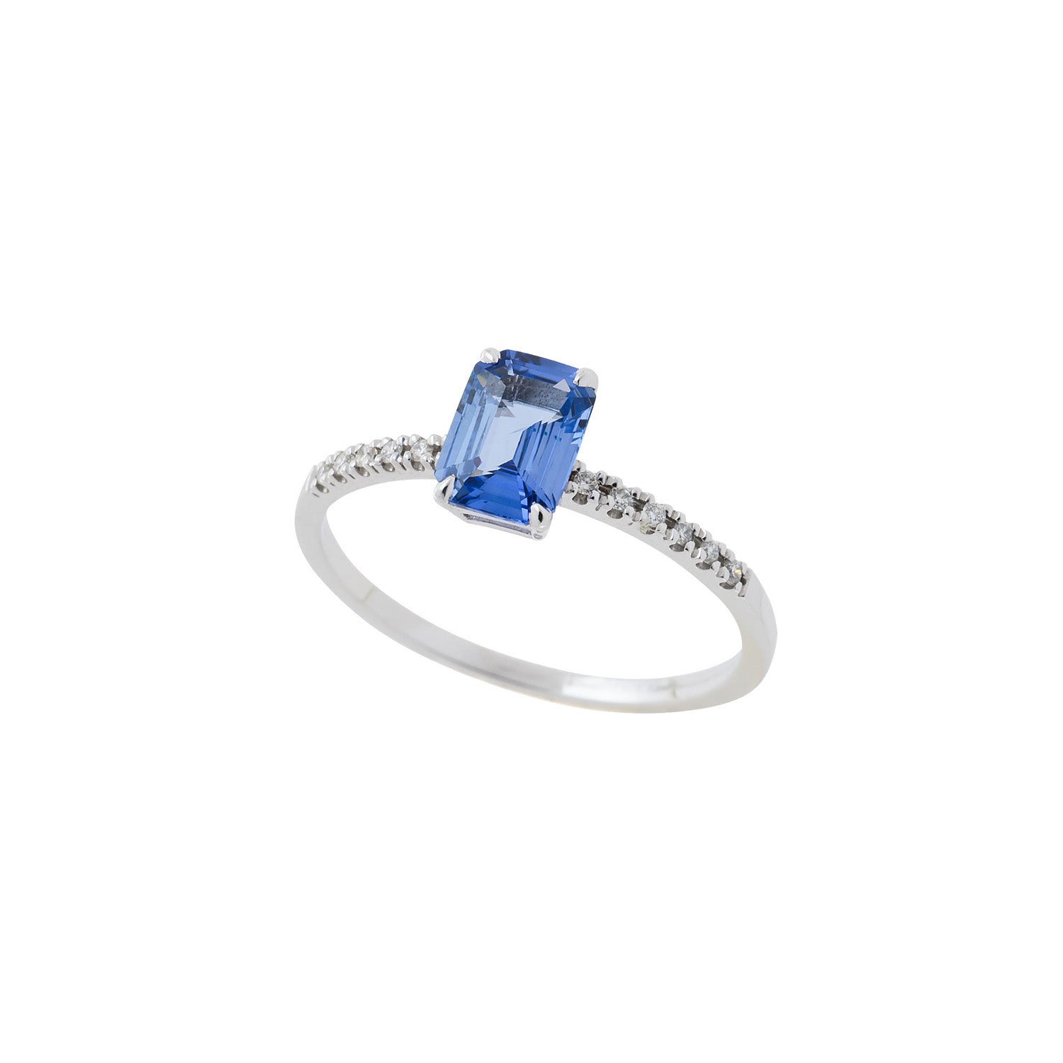 Sapphire Ring with Diamond Band