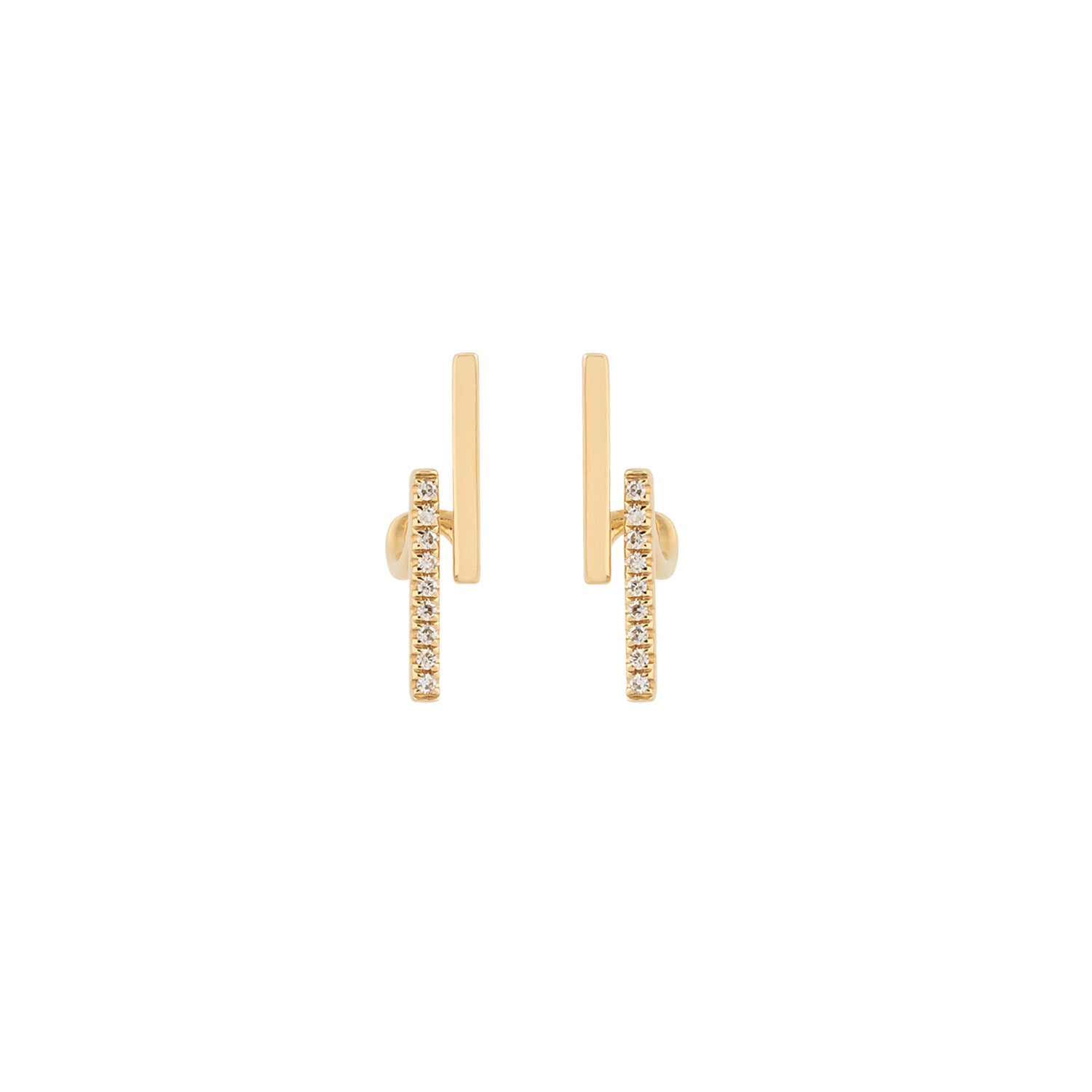 Double line stud earrings