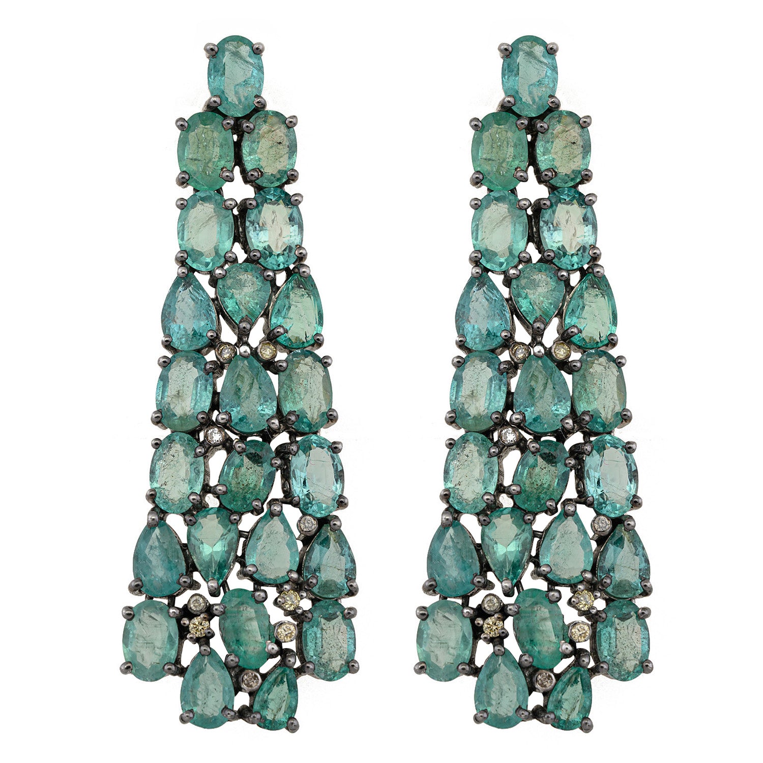 Emerald Long Dangling Earrings