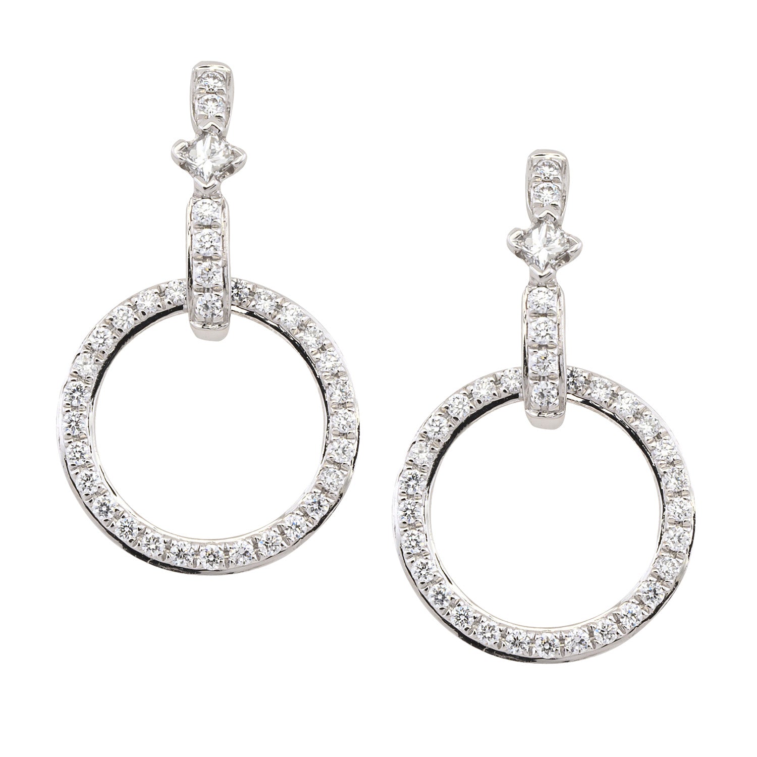 Round charm Diamond Earrings