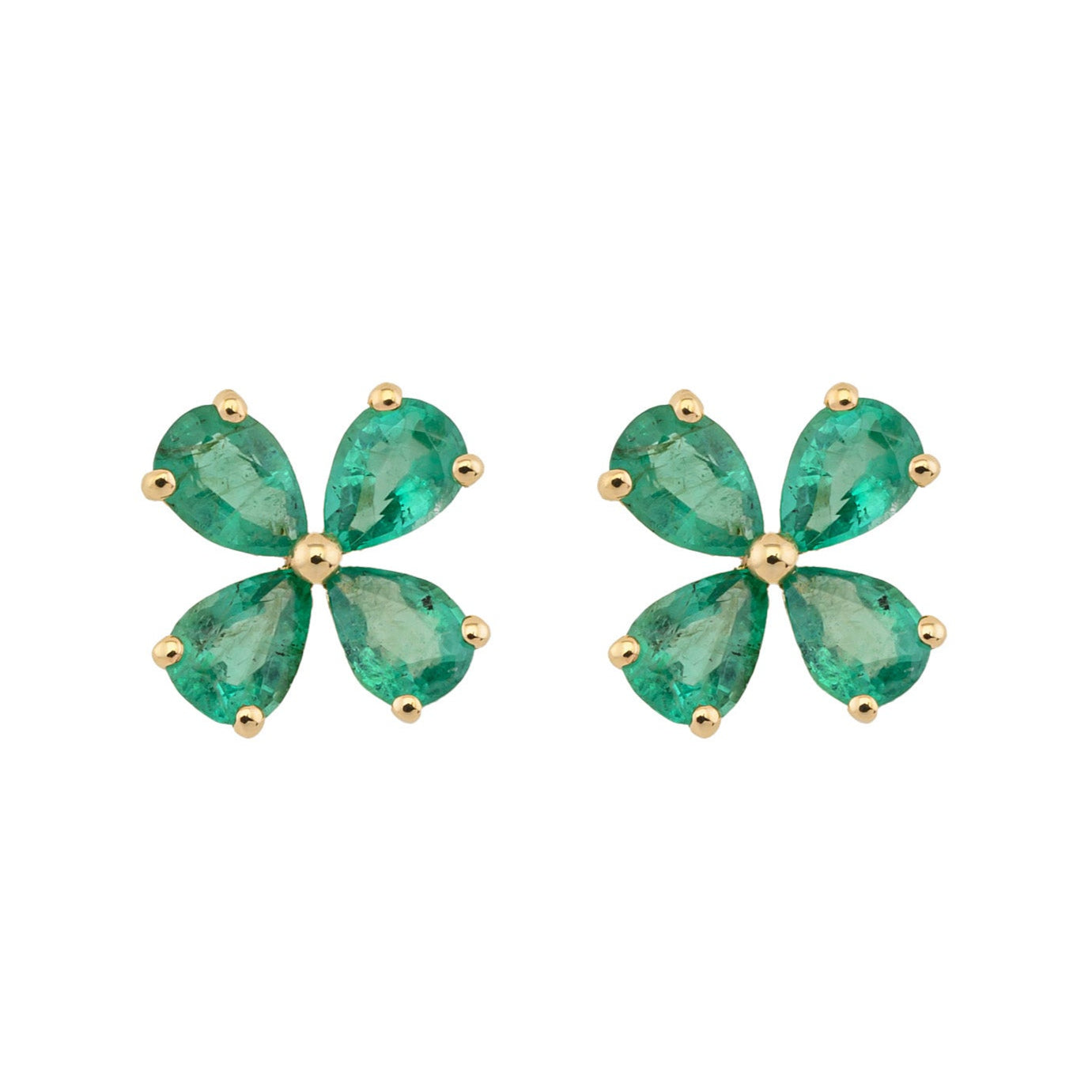 Emerald Flower Earrings