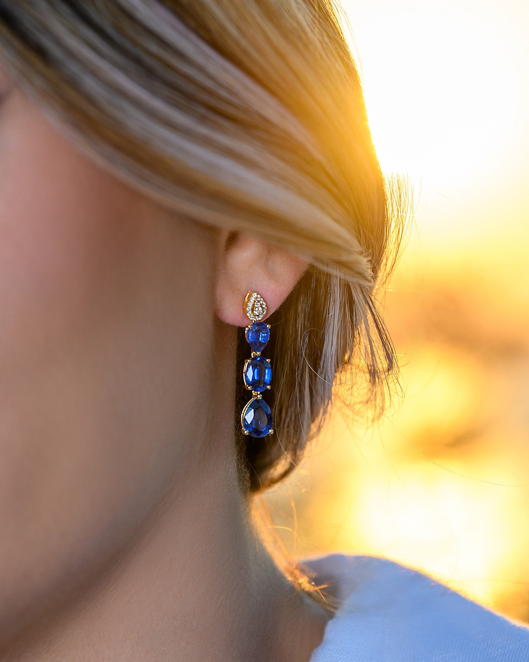 Kyanite & Diamond earrings
