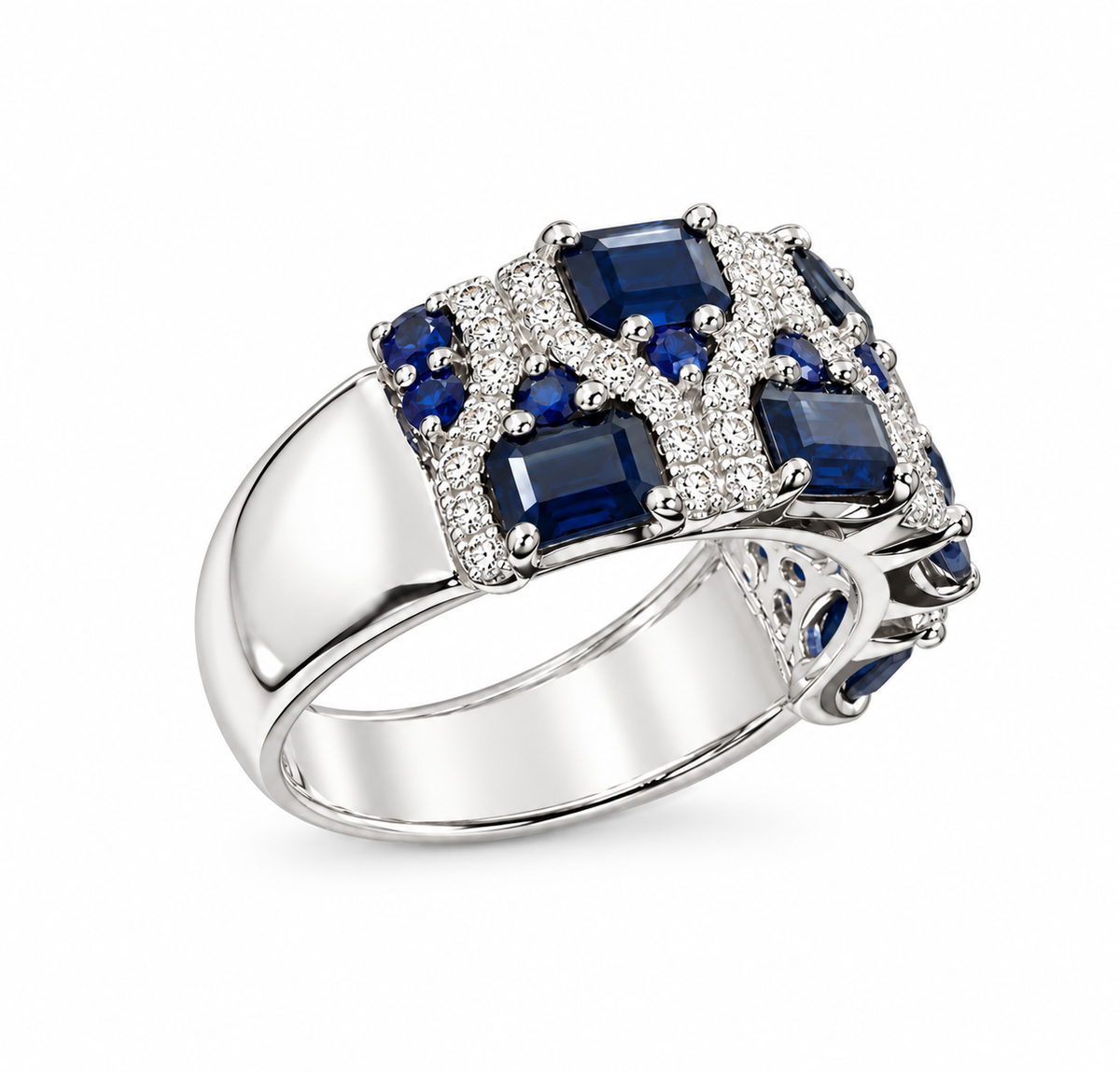 Blue Sapphire Diamond Ring