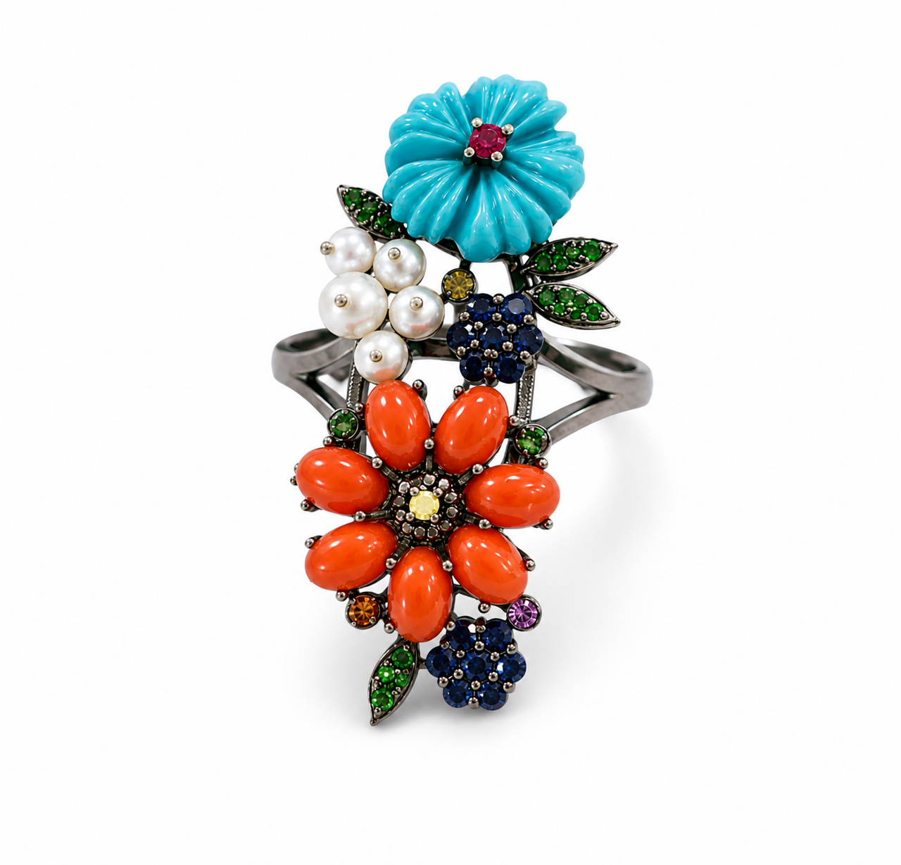 Ocean blossom bouquet ring