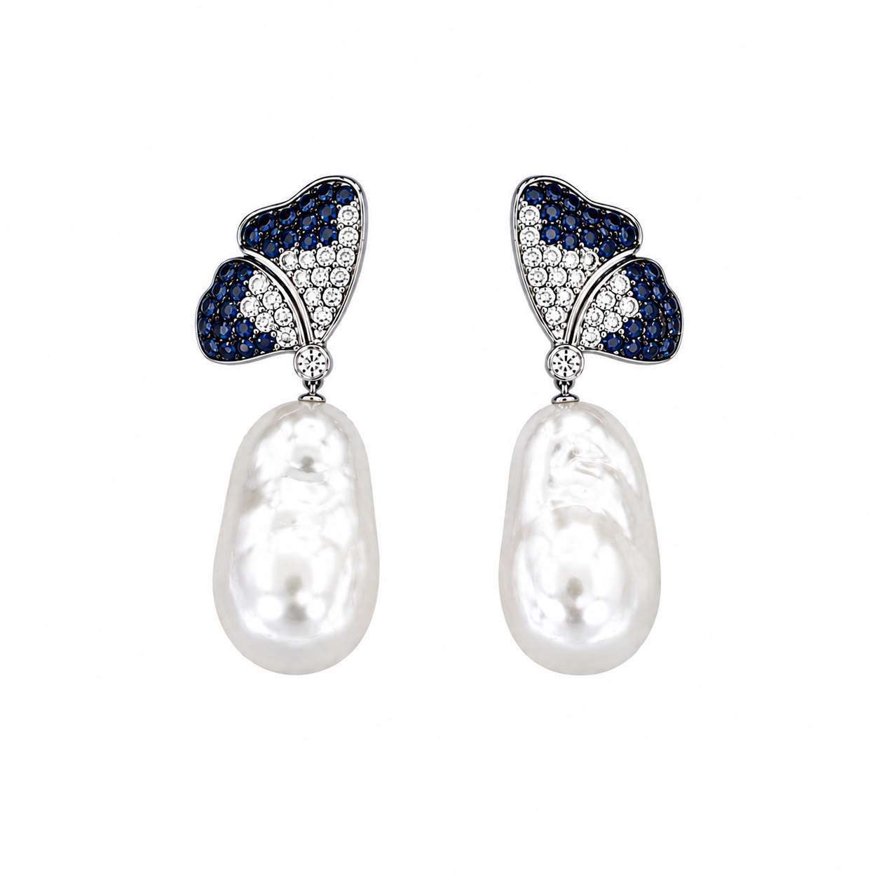 Butterfly Kiss Baroque Blue Earrings