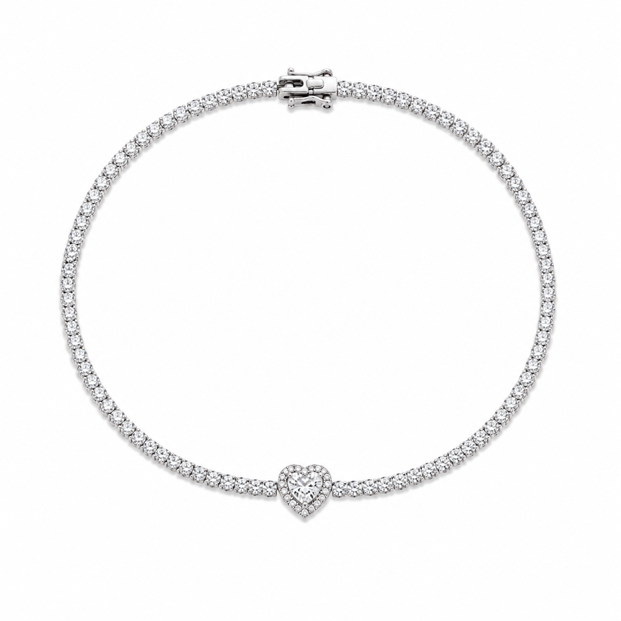 Heart tennis bracelet