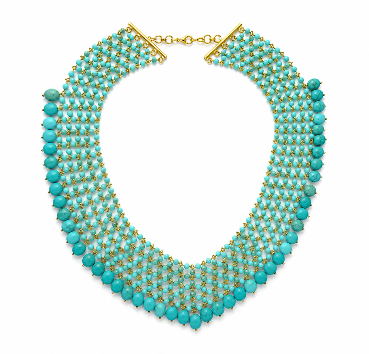 Multi-strand Lattice Turquoise necklace