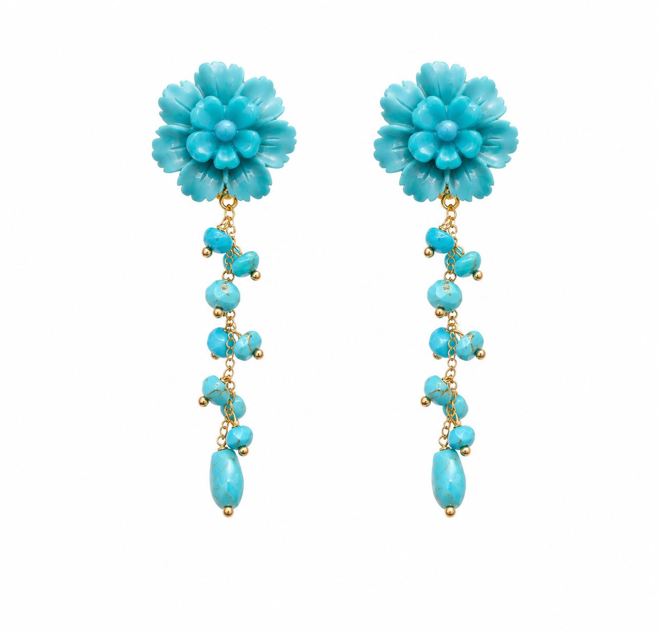 Turquoise Flower Drops