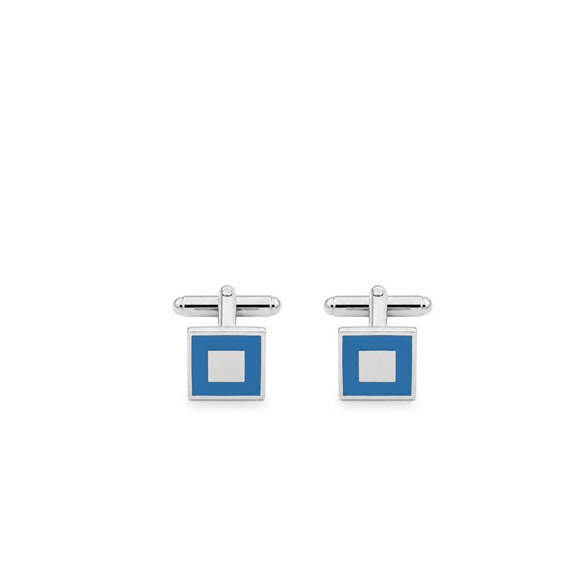 Light Blue and Silver Cufflinks
