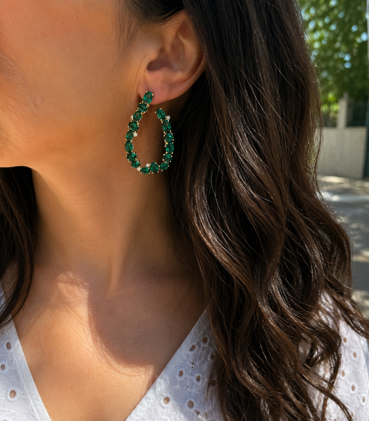 Green Drop Earrings