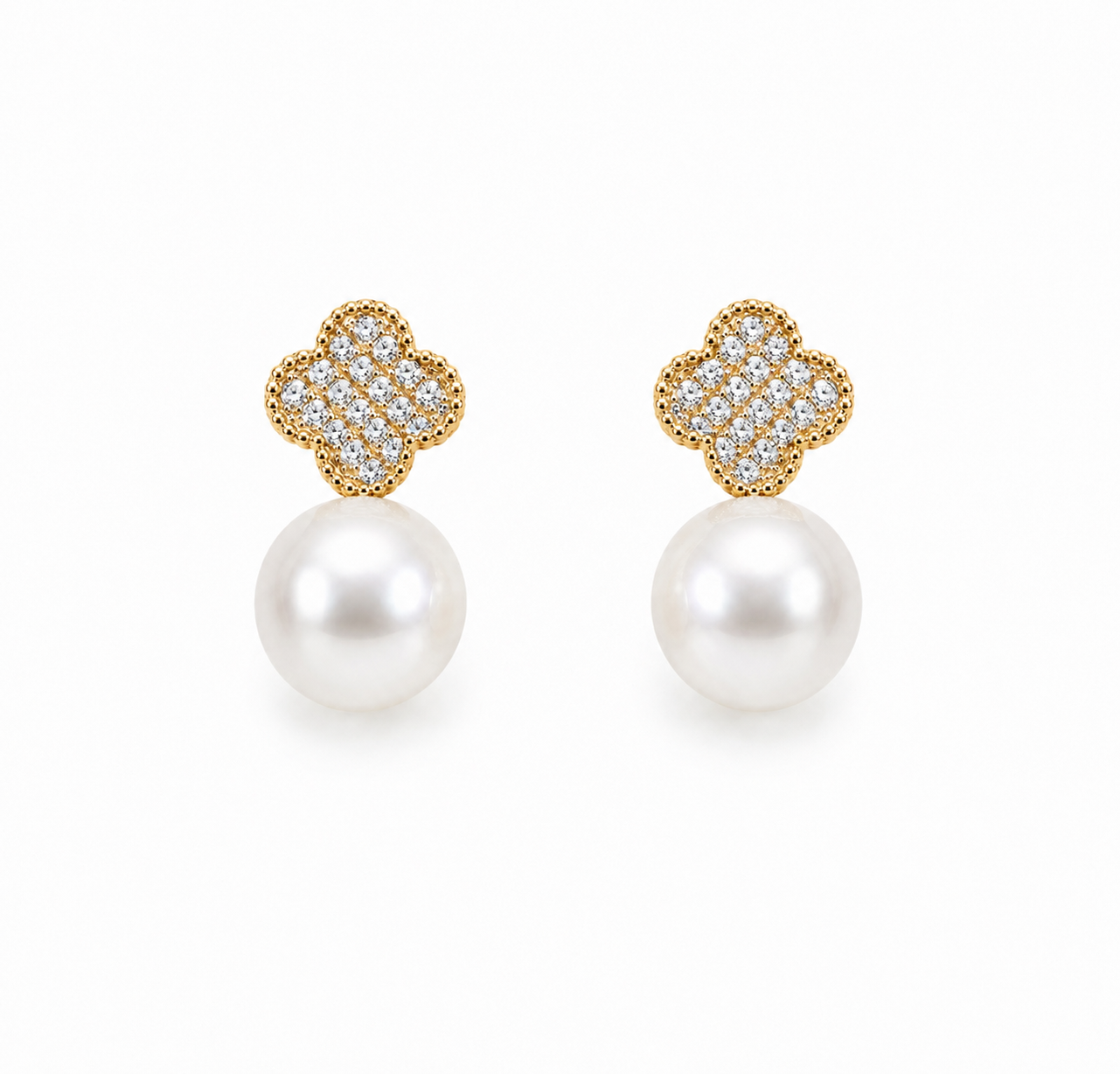 Diamond Pearl Earrings