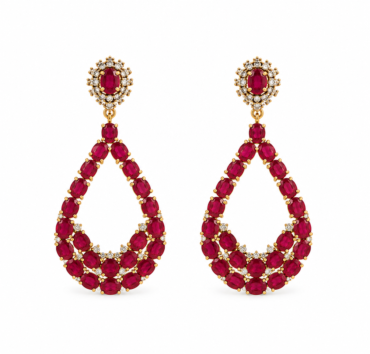 Ruby Cascade Earrings