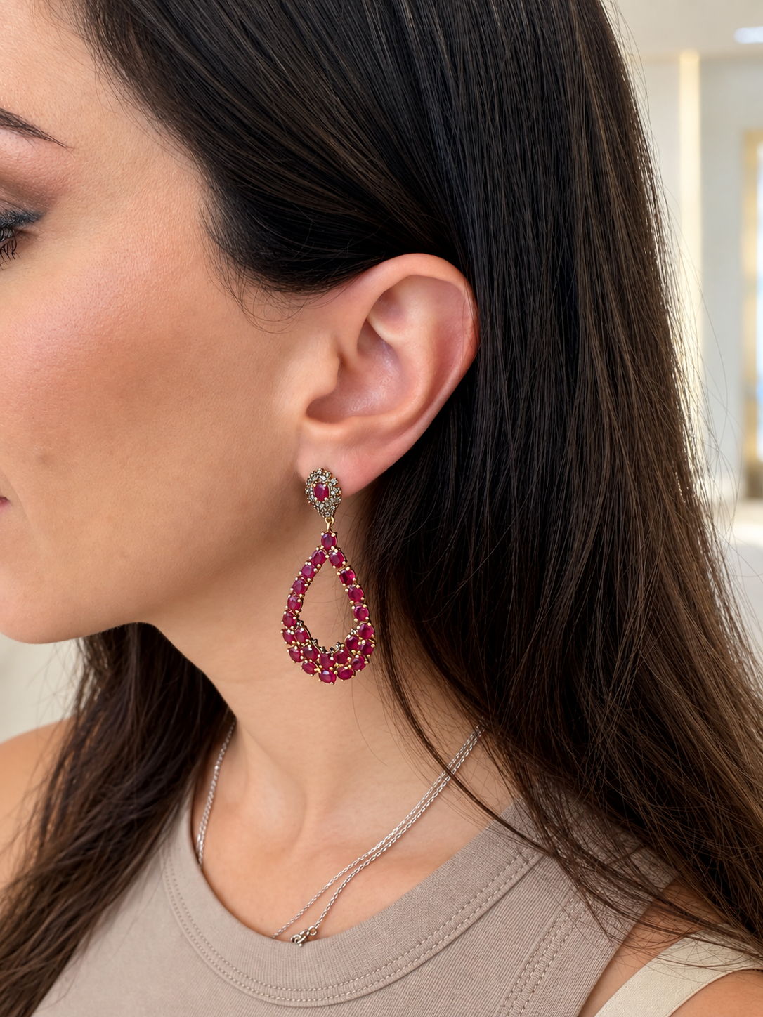 Ruby Cascade Earrings