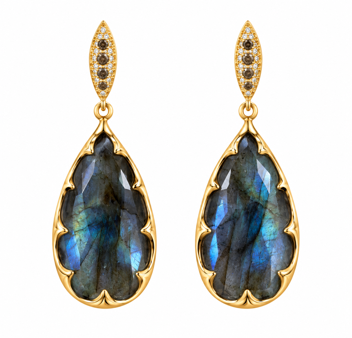 Labradorite Pear Earrings