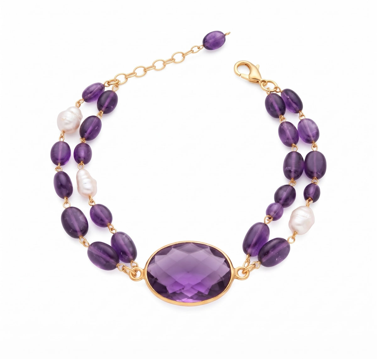 Amethyst Pearl Bracelet