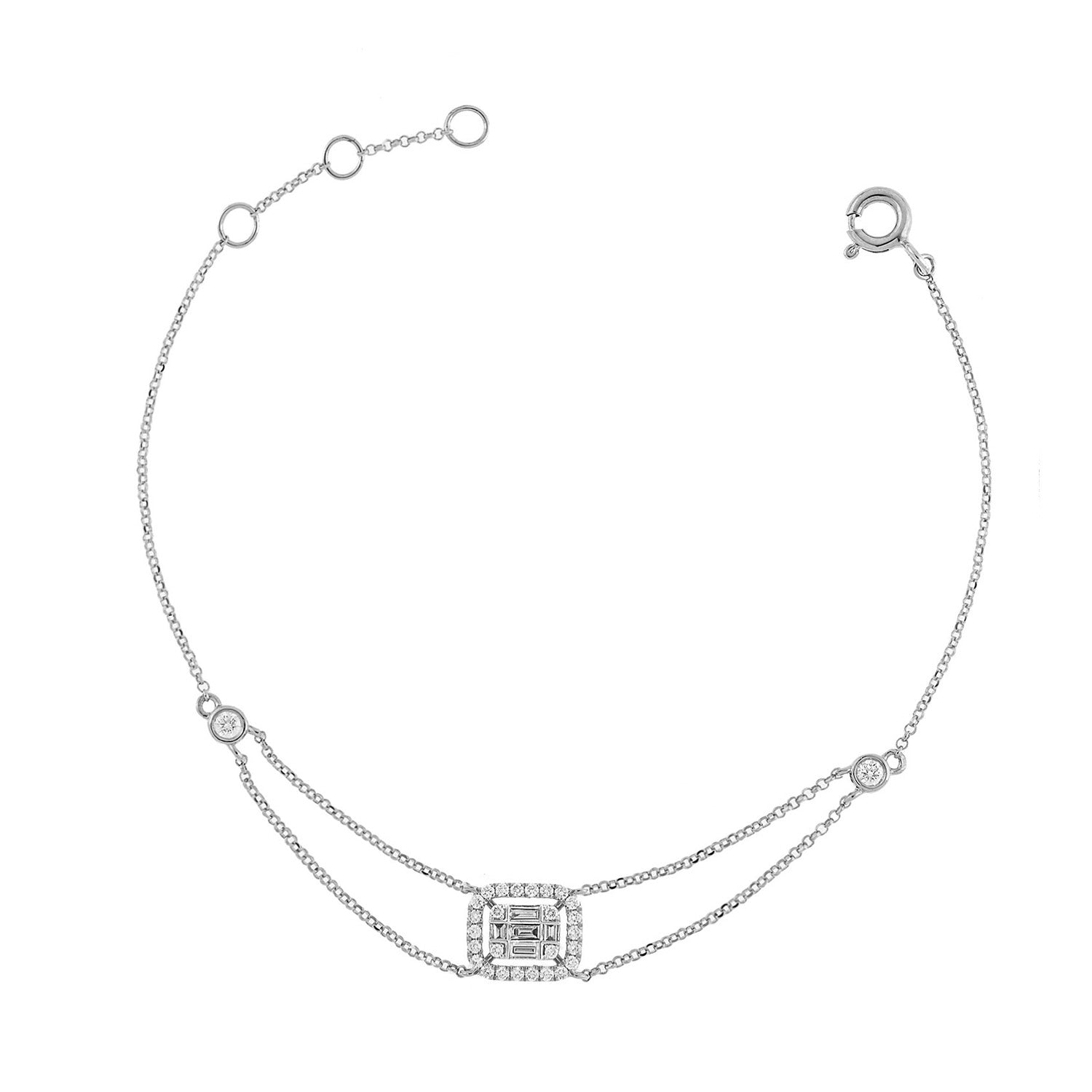 Diamond double chain bracelet