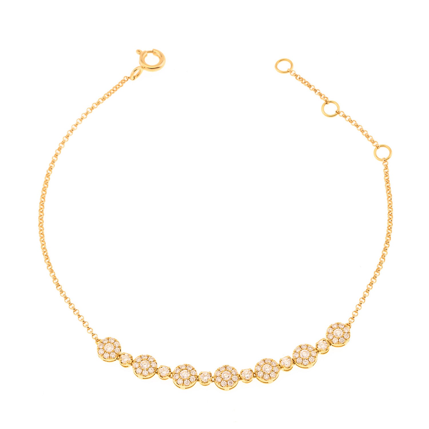 Rosette Diamond chain bracelet