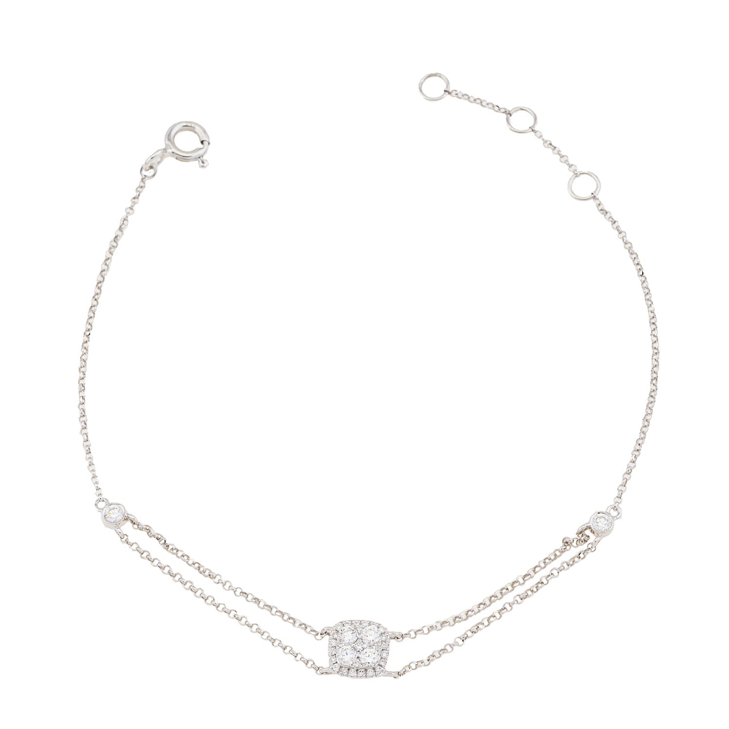 Multi Diamond Square chain Bracelet