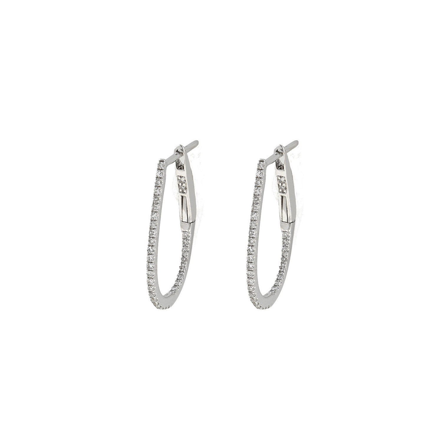 Oval diamond hoops