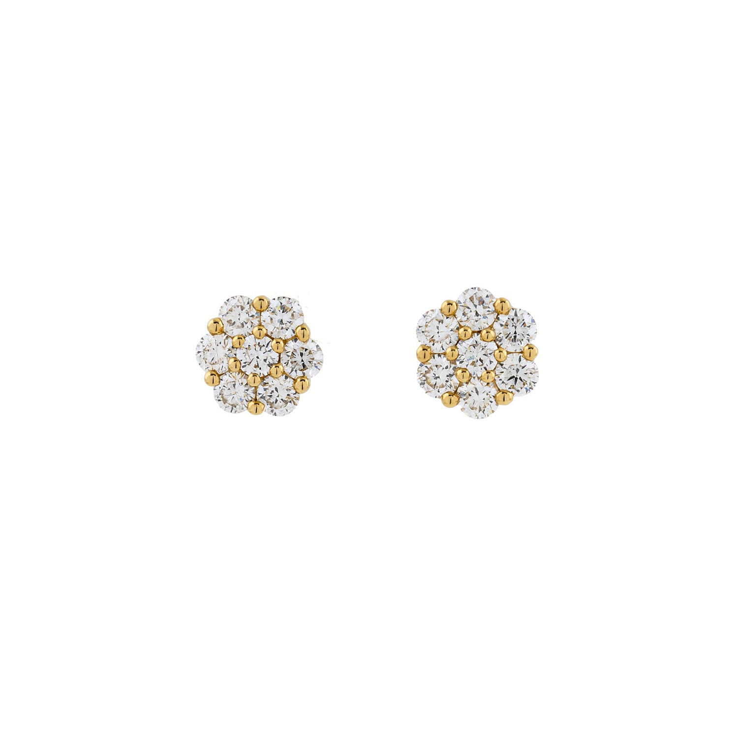 Multi Diamond Stud Earrings