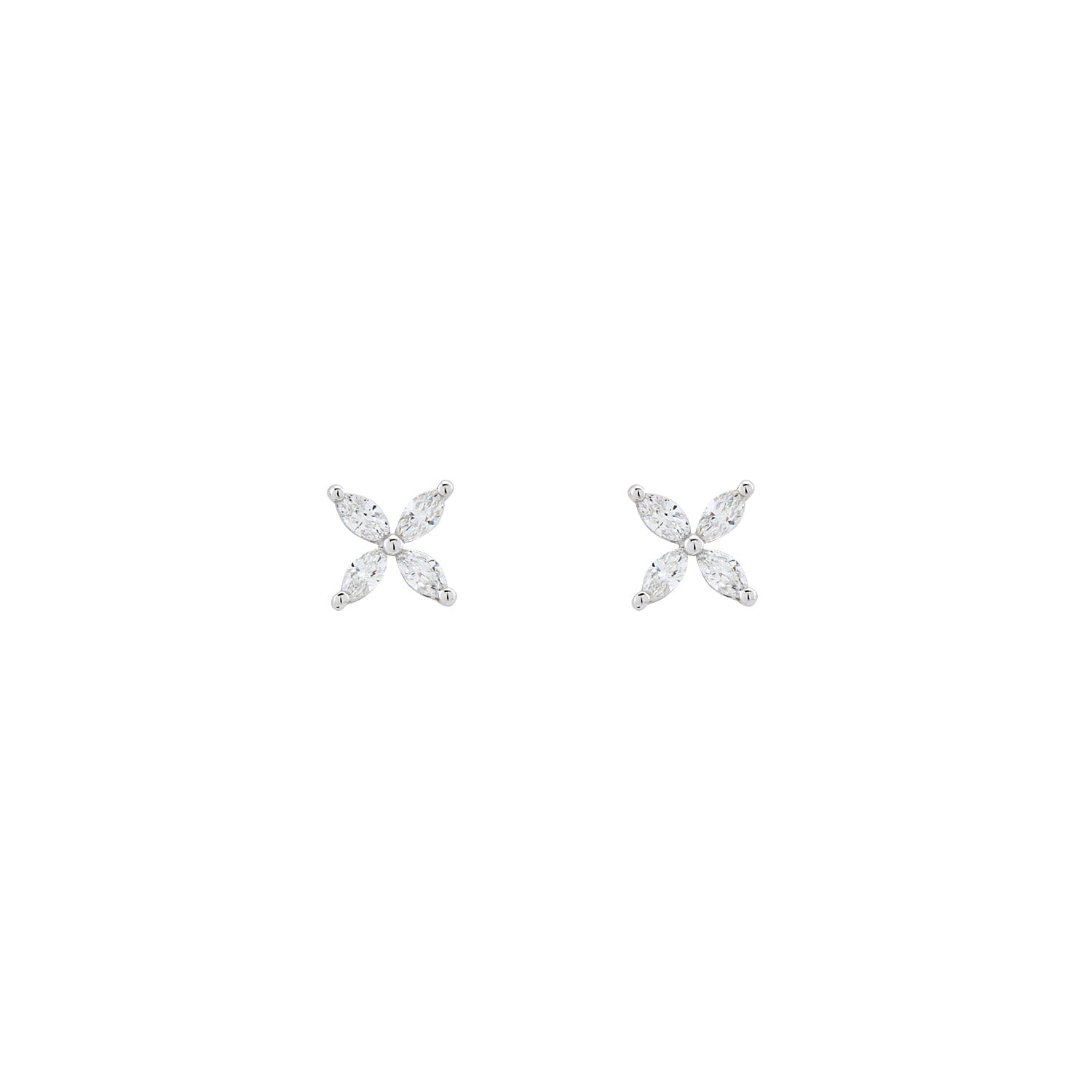Four Diamond Stud Earrings
