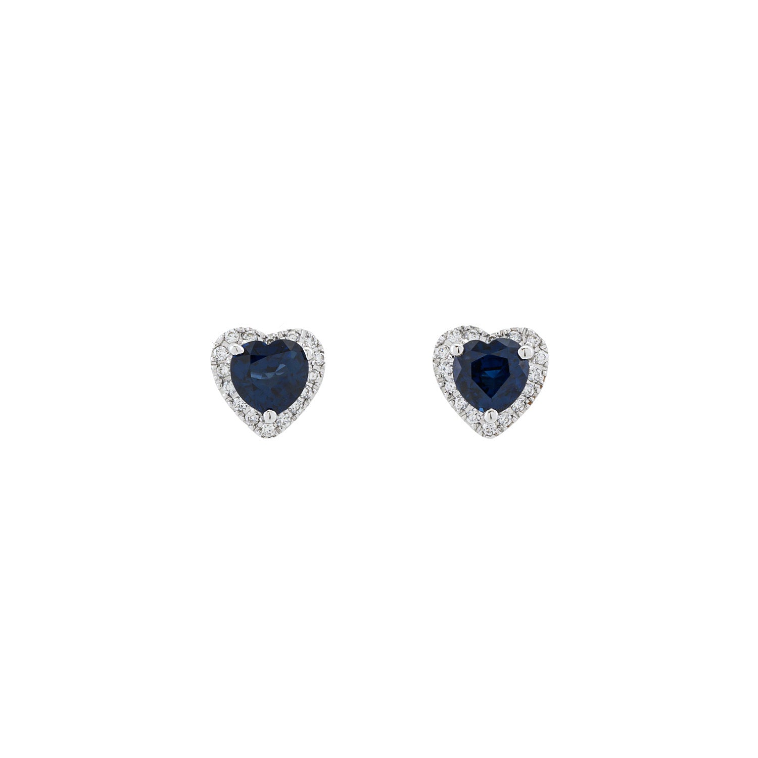 Sapphire and Diamond Heart Earrings