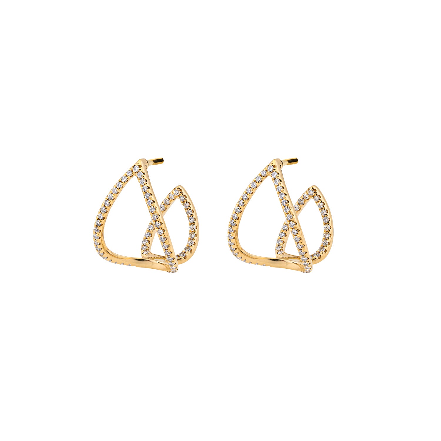 Droped Hoops Diamond Earrings
