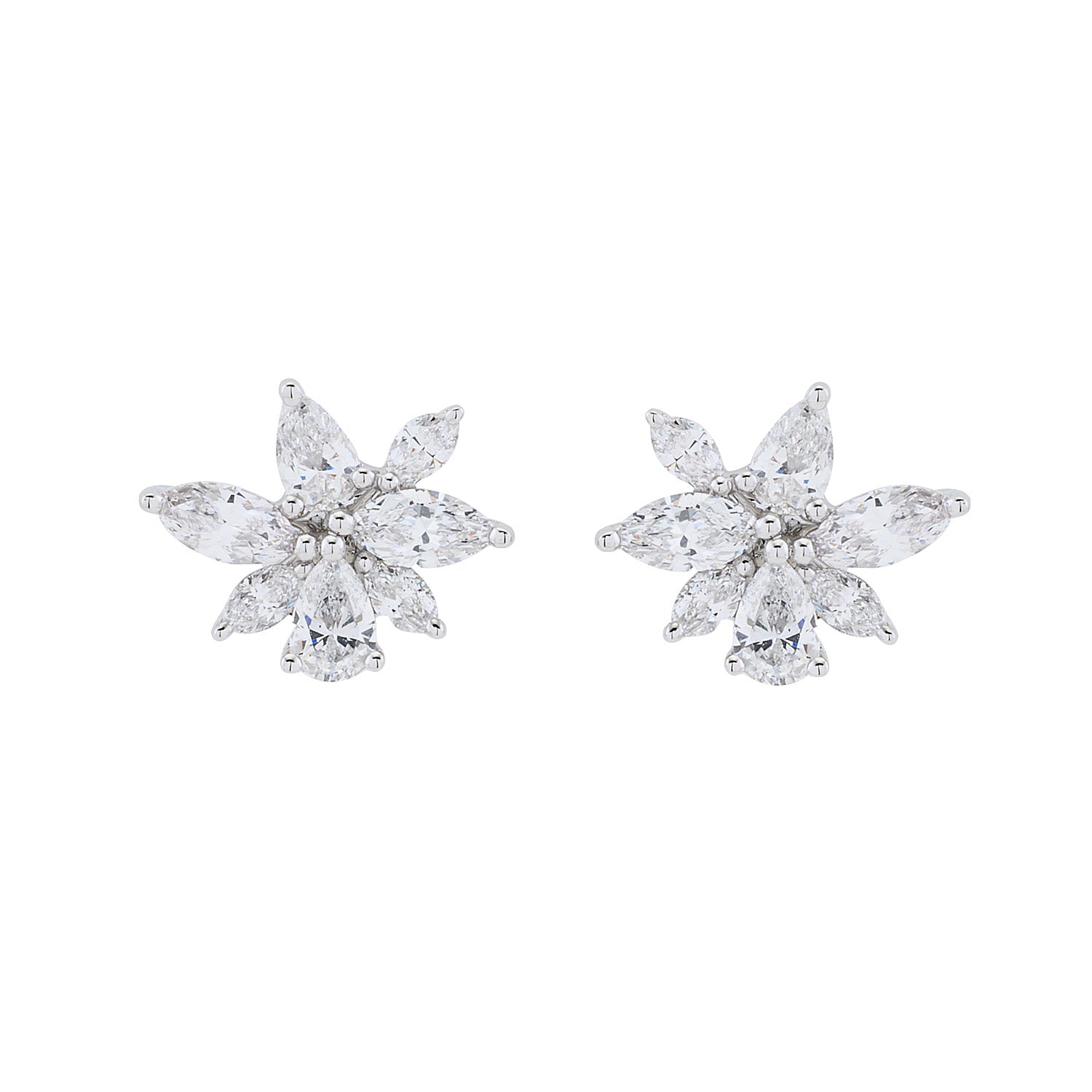 Diamond Lotus Flower stud Earrings