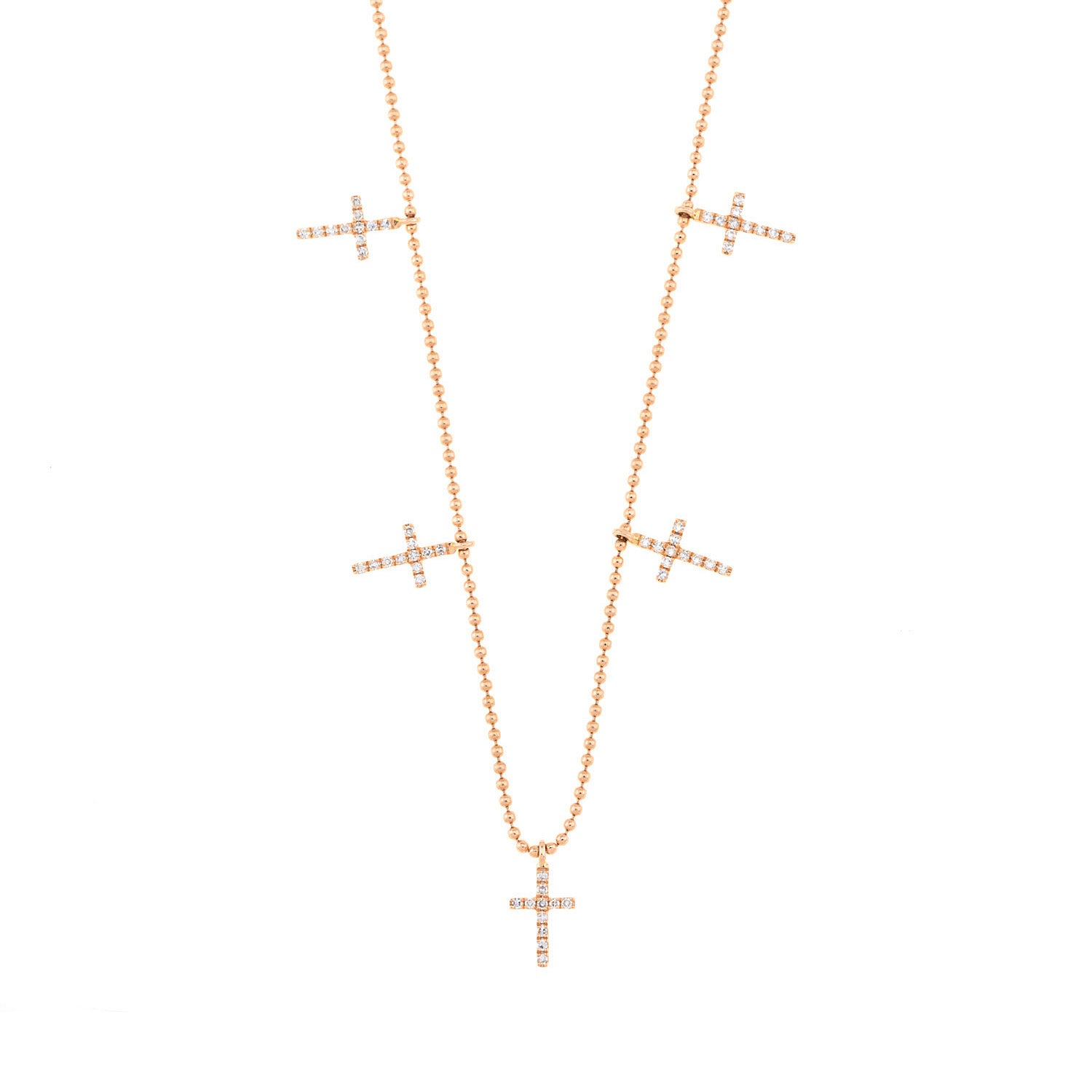 Five Crosses Diamond Necklace