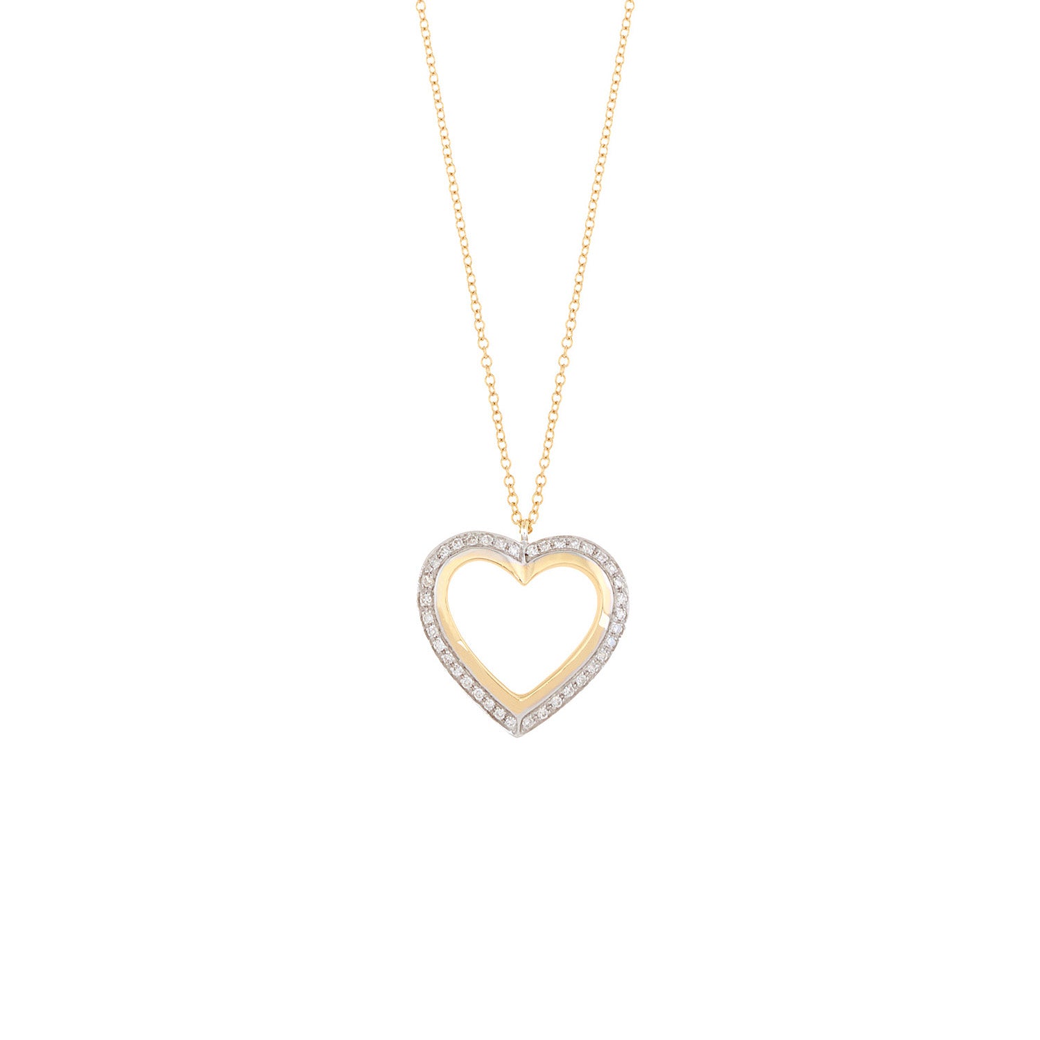 Diamond Heart Double line shape Necklace