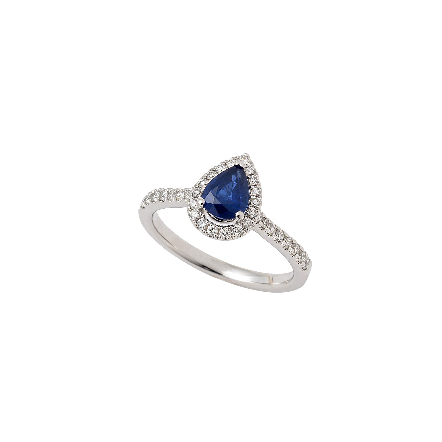 Pear Sapphire Diamond ring