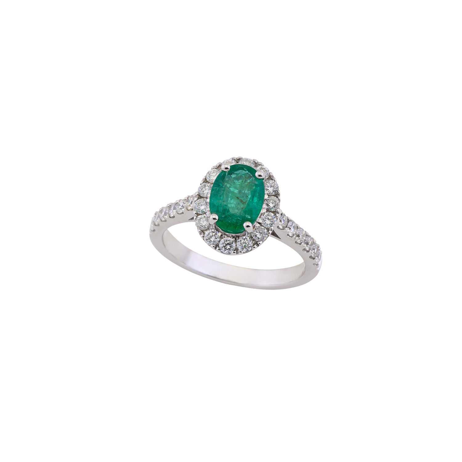 Oval Emerald Ring with Diamonds