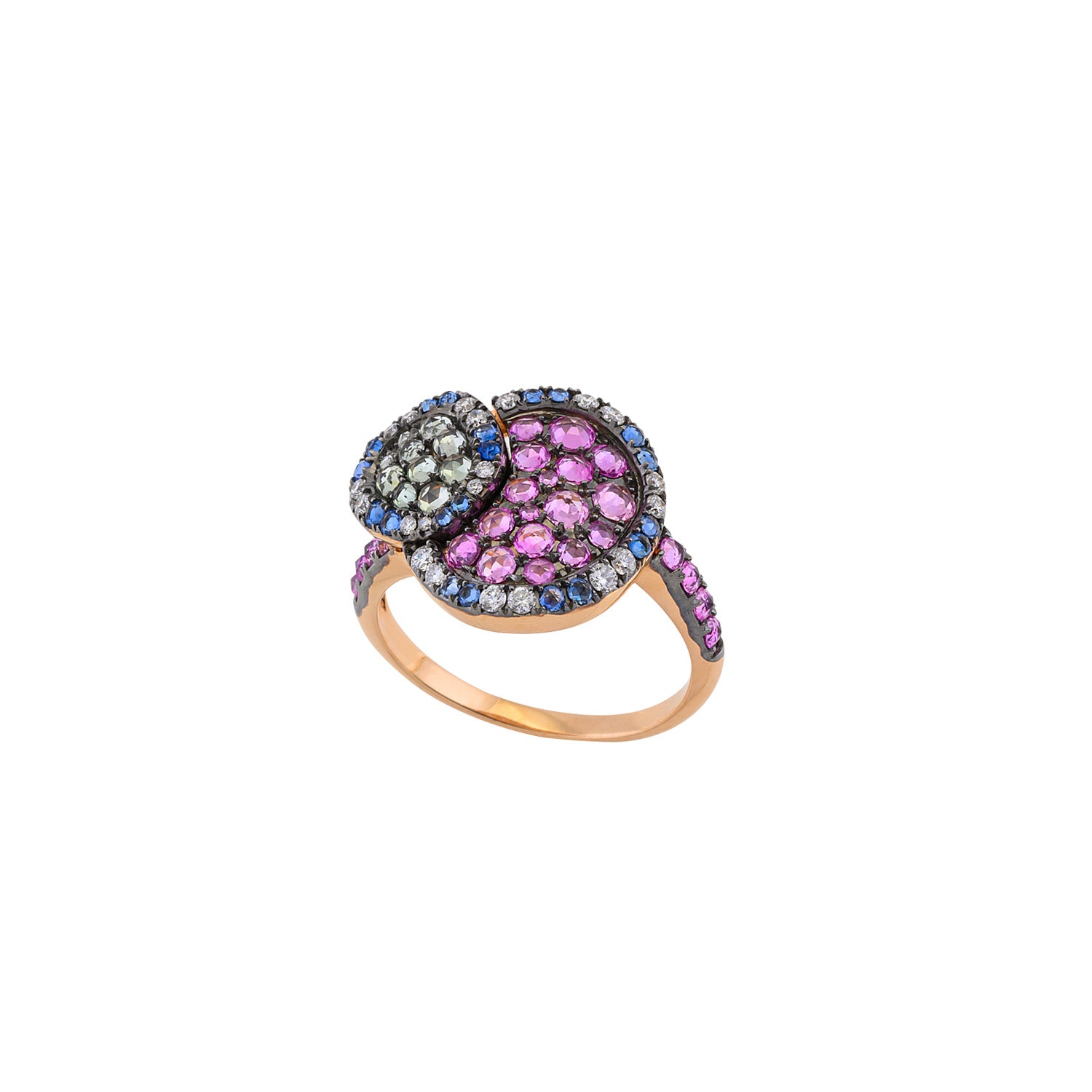 Three color Sapphire Ring
