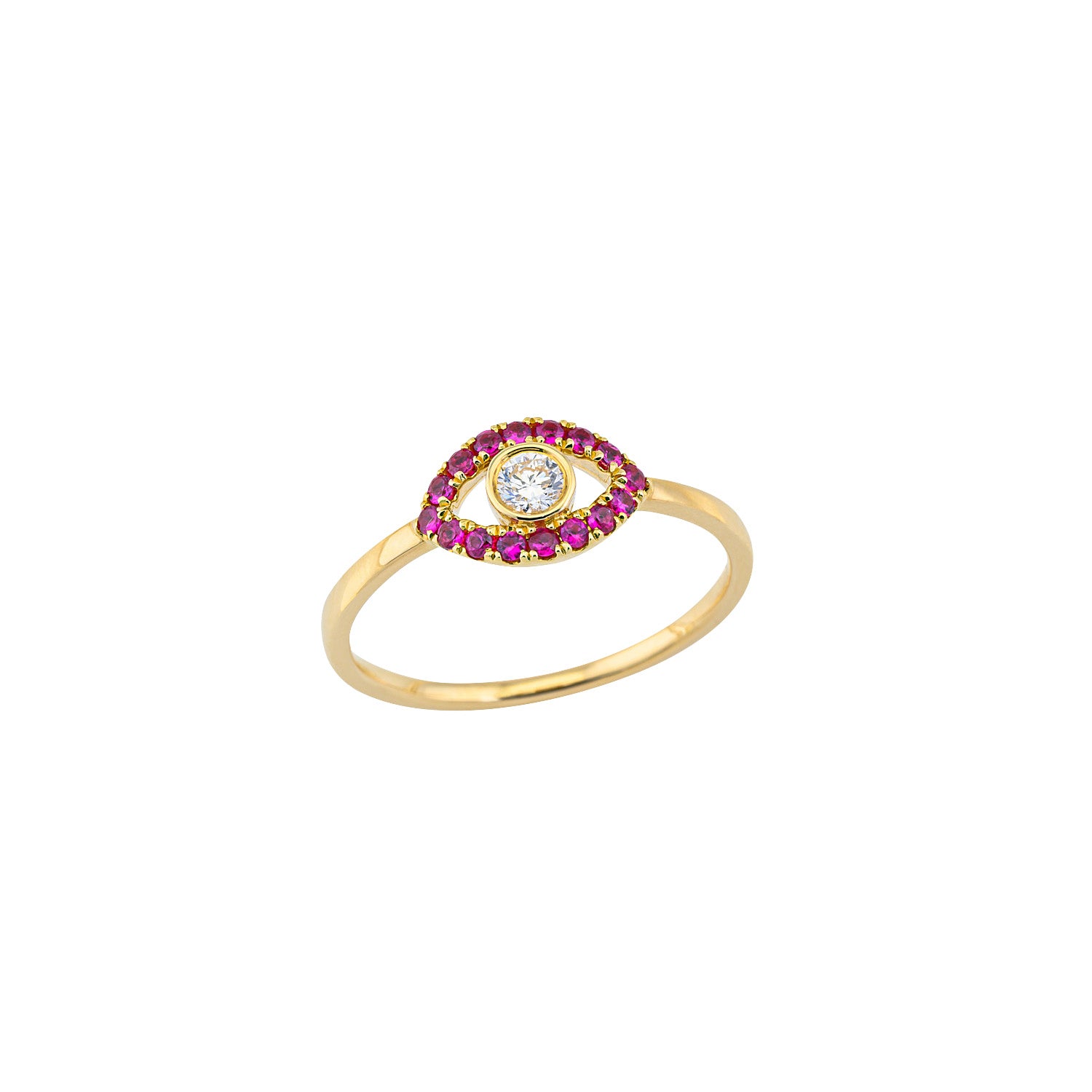 Ruby and Diamond Eye Ring