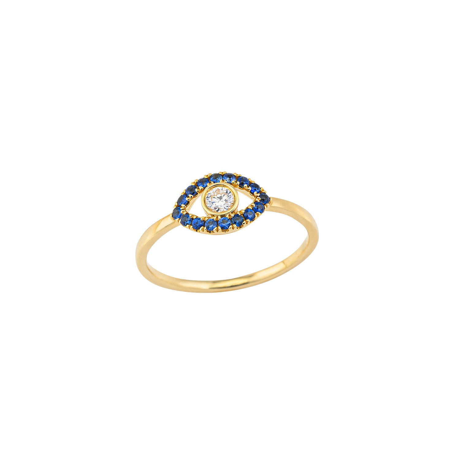 Sapphire and Diamond Eye Ring