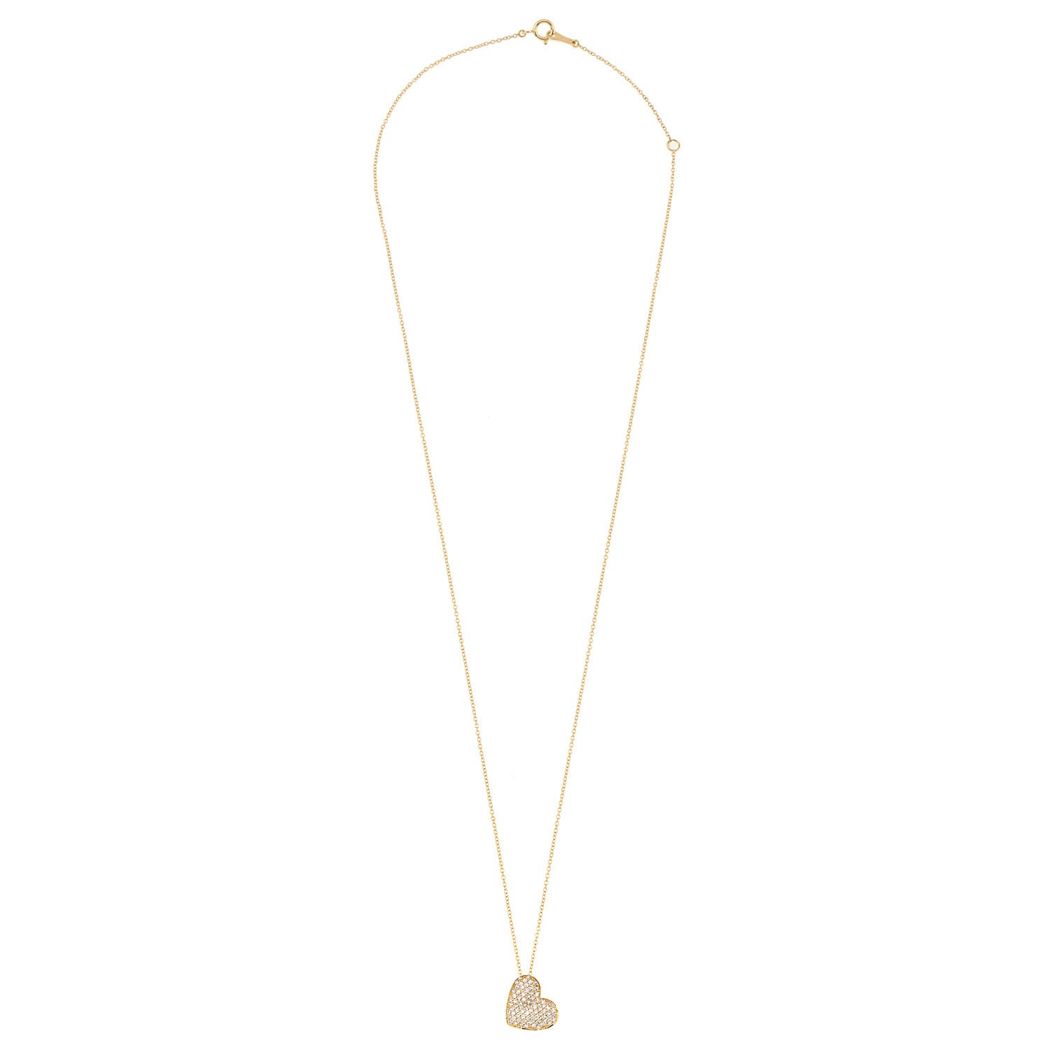 Wavy Diamond Charm Heart Necklace