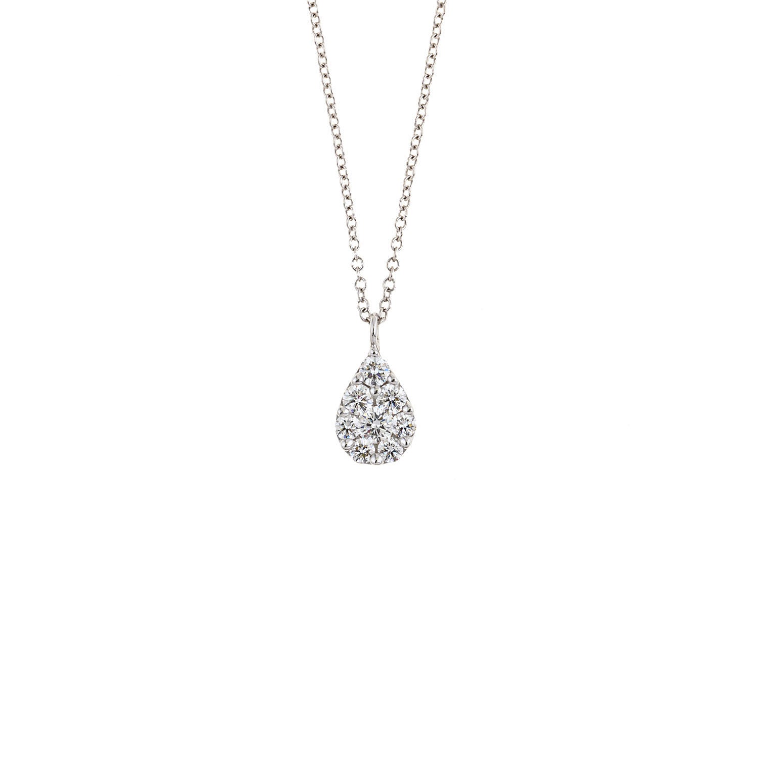 Gold and Diamond Tear Drop Necklace